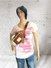 Load image into Gallery viewer, Crossbody/Fanny Pack Set - Goldenrod and Navaho Embossed Leather