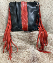 Load image into Gallery viewer, Crossbody - Black and Red Leather