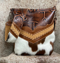 Load image into Gallery viewer, Designer Brands and Hair-on0Hide Tri-Color Crossbody