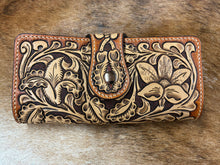 Load image into Gallery viewer, Hand Tooled Leather Clutch Wallet