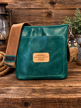 Load image into Gallery viewer, Unique Barbed Wire Lace on Longhorn Embossed Leather Crossbody Purse