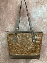 Load image into Gallery viewer, Mini Tote - Brown, Reptile Embossed Leather