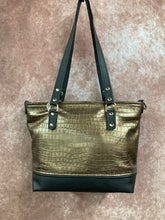Load image into Gallery viewer, Mini Tote - Brass, Reptile Embossed Leather