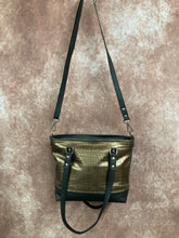 Load image into Gallery viewer, Mini Tote - Brass, Reptile Embossed Leather