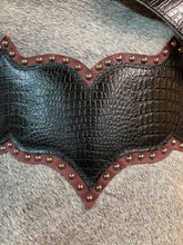 Load image into Gallery viewer, Designer Black Alligator and Salt and Pepper Hair-on-Hide Crossbody