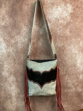 Load image into Gallery viewer, Designer Black Alligator and Salt and Pepper Hair-on-Hide Crossbody