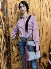 Load image into Gallery viewer, Designer Black Alligator and Salt and Pepper Hair-on-Hide Crossbody