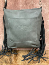 Load image into Gallery viewer, Designer Salt and Pepper Hair-on-Hide Crossbody