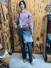 Load image into Gallery viewer, Designer Salt and Pepper Hair-on-Hide Crossbody