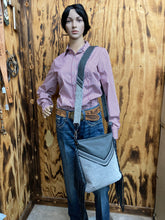 Load image into Gallery viewer, Designer Salt and Pepper Hair-on-Hide Crossbody