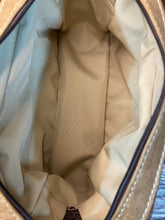 Load image into Gallery viewer, Toiletry/Cosmetic Bag/Shaving Kit - Brown Reptile Embossed and Tan Leather
