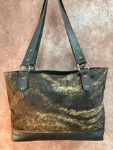 Load image into Gallery viewer, Urban Tote - Black & Tan Brindle Hair-on-Hide