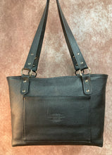 Load image into Gallery viewer, Urban Tote - Black & Tan Brindle Hair-on-Hide