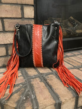 Load image into Gallery viewer, Crossbody - Black and Red Leather