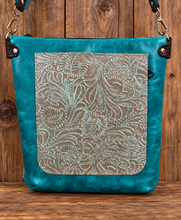 Load image into Gallery viewer, Conceal Carry - Salt and Pepper Hair-on-Hide w/ Floral Embossed Leather