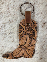 Load image into Gallery viewer, Hand Tooled Leather Western Boot Key Fob