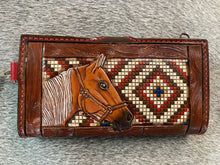 Load image into Gallery viewer, Hand Tooled Steer/Horse Wallet