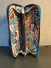 Load image into Gallery viewer, Ladies Turquoise Leather Wallet with Wristlet Strap