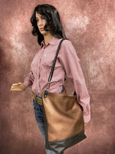 Load image into Gallery viewer, Backpack/Crossbody Bag -  Copper and Black Leather