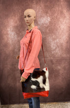 Load image into Gallery viewer, Backpack/Crossbody Bag -  Tri-color Hair-on-Hide and Red Leather
