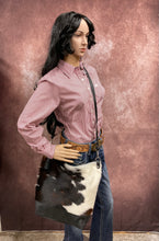 Load image into Gallery viewer, Backpack/Crossbody Bag -  Tri-color Hair-on-Hide and Black Leather