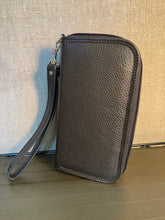 Load image into Gallery viewer, Ladies Black Leather Wallet with Wristlet Strap