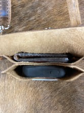 Load image into Gallery viewer, Cell Phone Purse - Brown Crinkled Leather w/ Brown Hair-on-Hide
