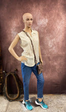 Load image into Gallery viewer, Cell Phone Purse - Brown and Cream Rose Embossed Leather