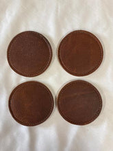 Load image into Gallery viewer, Brown Leather Coasters with Horseshoe Stand