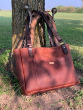 Load image into Gallery viewer, Tri-Color Hair-on Hide Tote