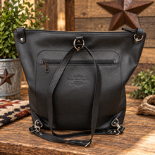 Load image into Gallery viewer, Backpack/Crossbody Bag -  Copper and Black Leather
