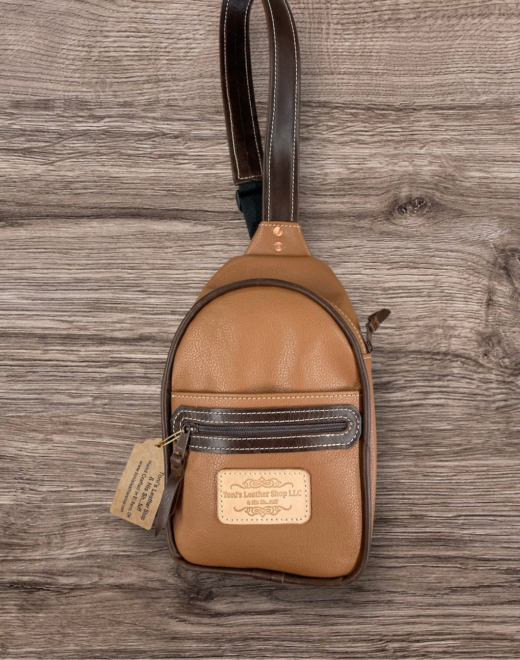 Sling Bag/Crossbody Tan Leather