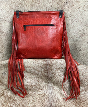Load image into Gallery viewer, Crossbody - Black and Red Leather
