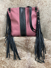 Load image into Gallery viewer, Crossbody - Pink and Black Leather
