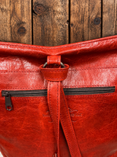 Load image into Gallery viewer, Backpack/Crossbody Bag -  Tri-color Hair-on-Hide and Red Leather

