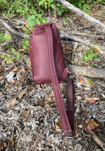 Load image into Gallery viewer, Sling Bag/Crossbody Crimson and Butterfly Tooling
