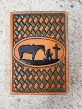 Load image into Gallery viewer, 5" x 7" Hand Tooled Leather Notebook - Praying Cowgirl
