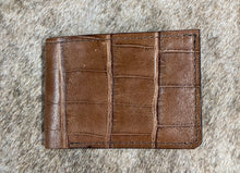 Load image into Gallery viewer, Mini Bifold Wallet - Brown Embossed Alligator Leather
