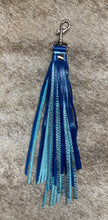 Load image into Gallery viewer, Purse Tassel - Dark Blue and Light Blue Leather
