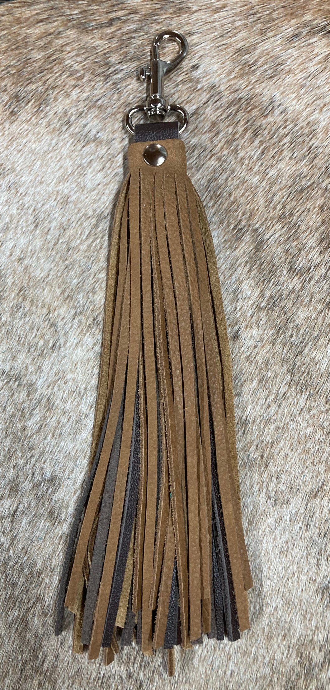 Purse Tassel - Tan and Brown Leather