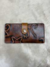 Load image into Gallery viewer, Tri-Color Hair-on-Hide with Rustic Embossed Brands
