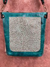Load image into Gallery viewer, Conceal Carry - Salt and Pepper Hair-on-Hide w/ Floral Embossed Leather
