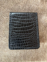 Load image into Gallery viewer, Money Clip Wallet - Black Alligator Embossed Leather
