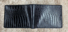 Load image into Gallery viewer, Bifold Wallet - Black Alligator Embossed Leather
