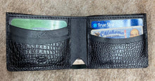 Load image into Gallery viewer, Bifold Wallet - Black Alligator Embossed Leather
