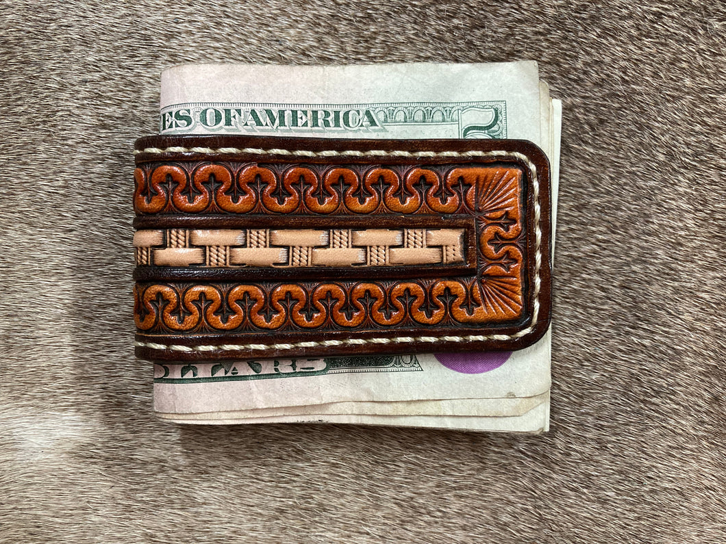 Magnetic Money Clip  - Hand tooled
