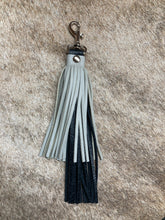 Load image into Gallery viewer, Purse Tassel - Black and Gray Leather
