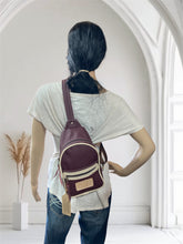 Load image into Gallery viewer, Sling Bag/Crossbody Crimson and Cream Leather
