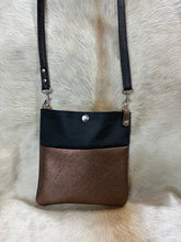 Load image into Gallery viewer, Mini Crossbody - Black and Copper Leather
