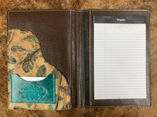 Load image into Gallery viewer, 5&quot; x 7&quot; Feather Embossed Leather Notebook
